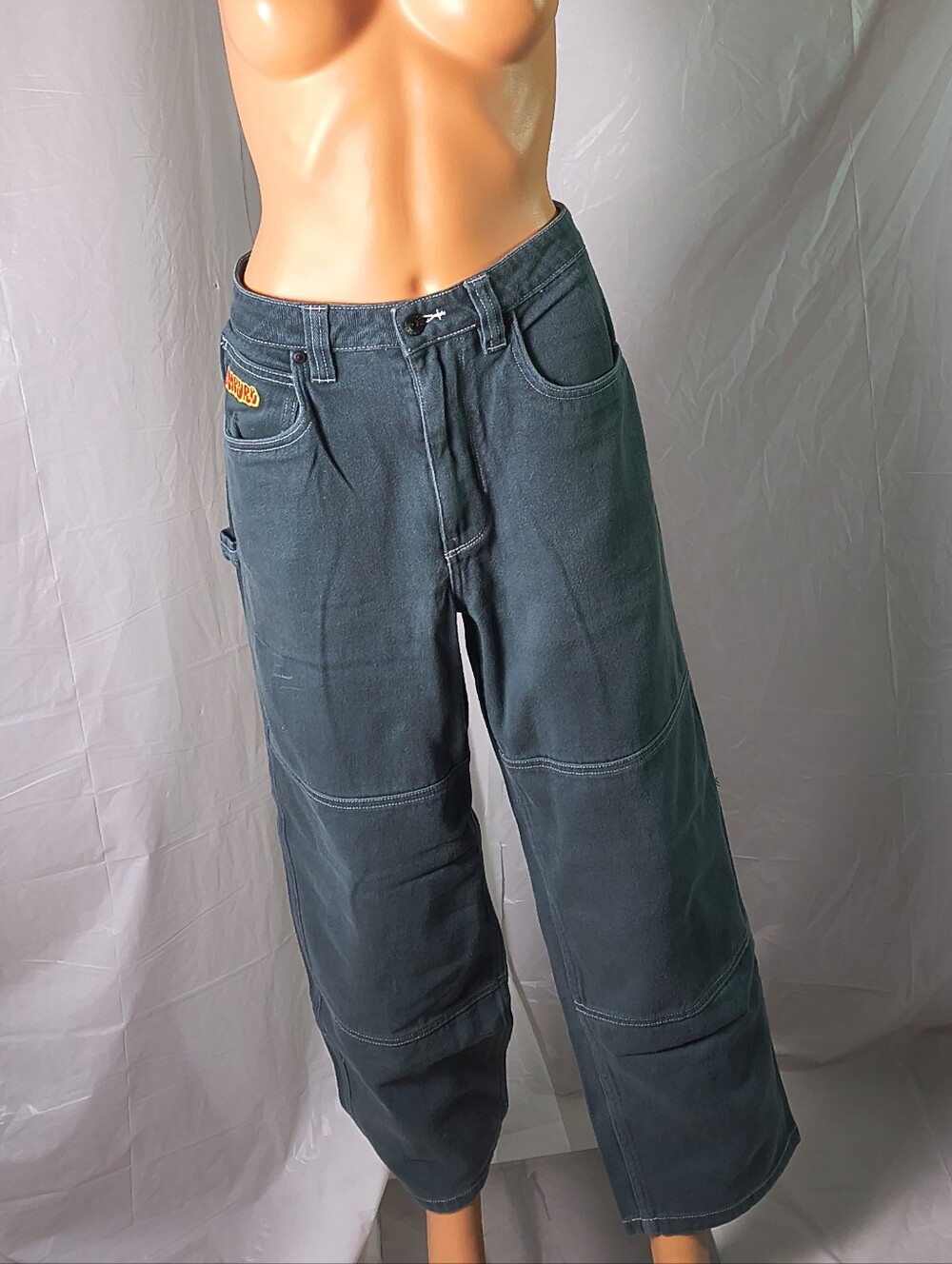 Empyre Unisex Green Baggy Carpenter Skate Jeans Men's 32 Women's 12 Y2K